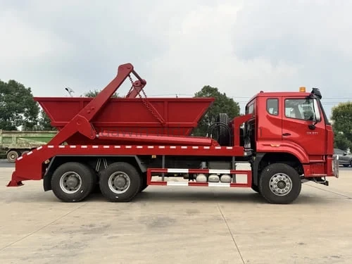 HOWO NX 6X4 Skip Loader Waster Bin Garbage Truck-2