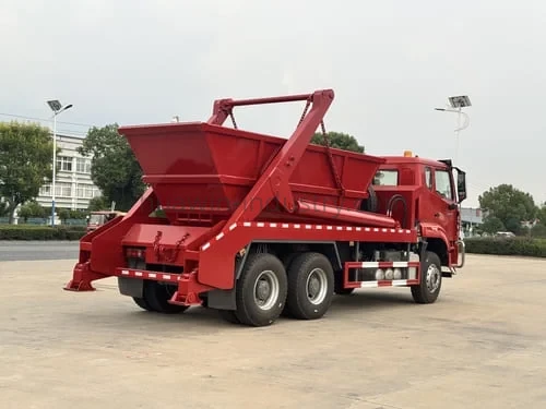 HOWO NX 6X4 Skip Loader Waster Bin Garbage Truck-3